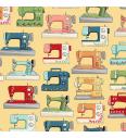 Patchwork blago Sewing room machines yellow | 110cm