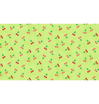 Patchwork blago Cherries green | 110cm