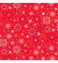 Patchwork blago Scandi snowflakes cream on red | 110cm