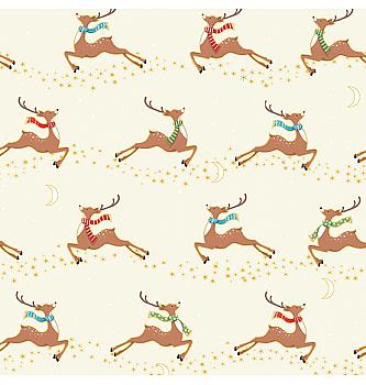 Patchwork blago Merry flying deer cream | 110cm