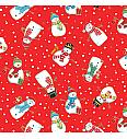 Patchwork blago Merry snowmen red | 110cm