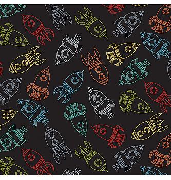 Patchwork blago Rockets black | 110cm