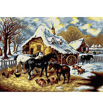 Gobelin Kmečko dvorišče pozimi | John Frederick Herring | 50x70cm