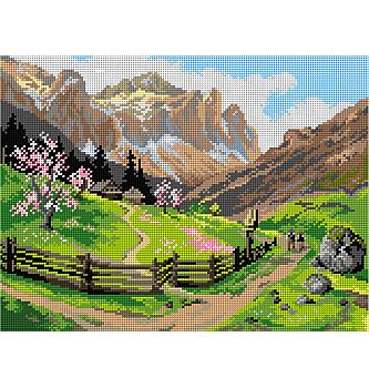 Gobelin Gorska pomlad | Georg Janny | 30x40cm