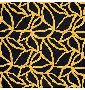 Viskozna tkanina Abstraktne rože | oker | 86%VI / 14%PA