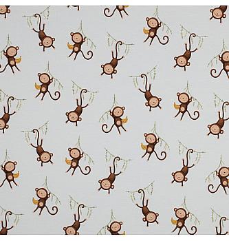 GOTS jersey Ljubke opice | bela | digitalni tisk | 95%CO / 5%EL