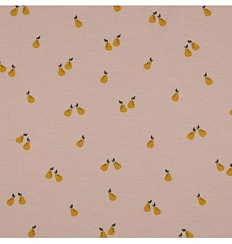 GOTS jersey Mini hruške | puder roza | 95%CO / 5%EL