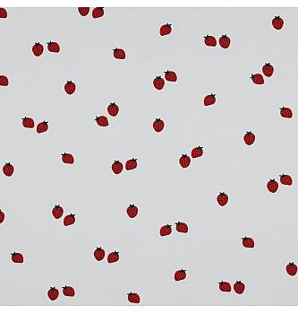 GOTS jersey Mini jagode | bela | 95%CO / 5%EL