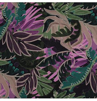Bombaž z viskozo Tropska noč | vijolična/zelena | 60%CO / 40%VI