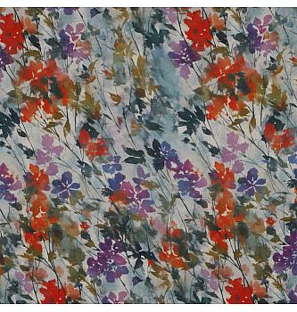 Viskozni saten Akvarelni travnik | krem | digitalni tisk | 100%VI