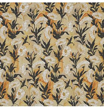 Viskozna tkanina Beli mak | lureks | digitalni tisk | 95%VI / 5%LU