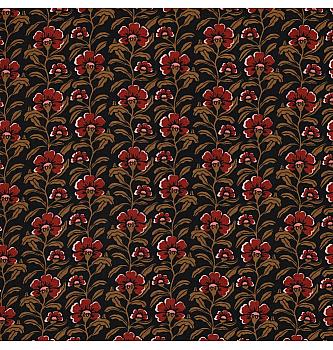 Viskozna tkanina Vintage cvetice | črna | 100%VI