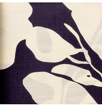 Viskoza z lanom Velike rože | črna | 55%VI / 45%LI