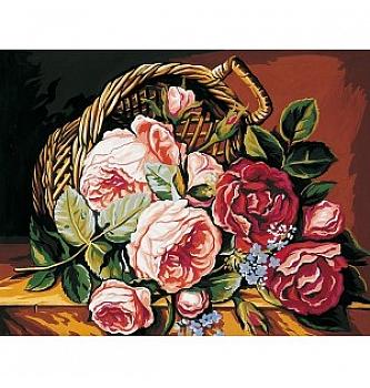 Gobelin Košara z vrtnicami | 37x47,5cm