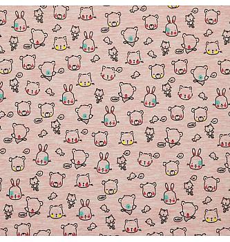 Jersey Male živalice | roza melanž | 60%CO / 35%PL / 5%EL