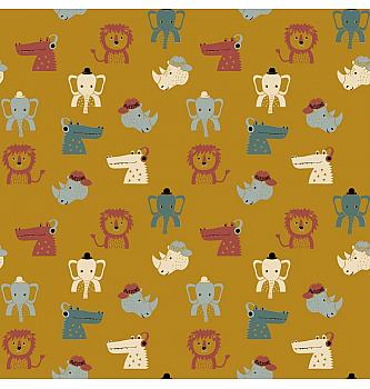 GOTS Jersey Kul živali | oker | 95%CO / 5%EL