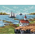 Gobelin Cerkev ob obali | 24x30cm