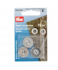 PRYM Prišivni magnetni gumbi | srebrni | 19mm | 3kos 416470