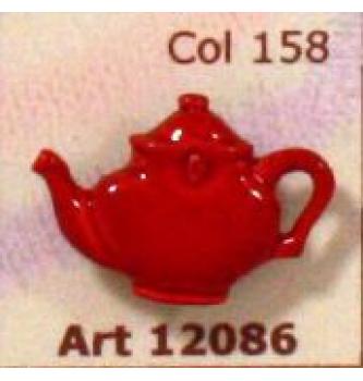 Gumb kovinski čajnik | rdeč