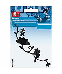 PRYM Našitek Črno cvetje 926150