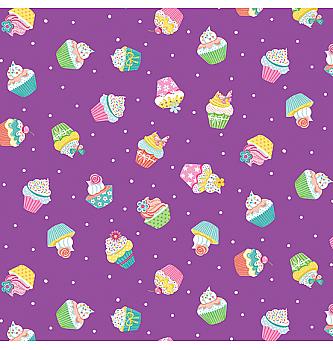 Patchwork blago Daydream cupcakes lilac | 110cm