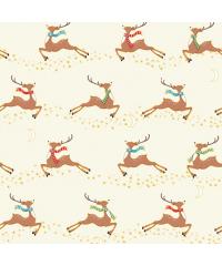 MAKOWER Patchwork blago Merry flying deer cream | 110cm 2482/Q