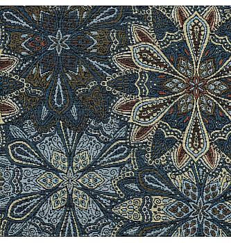 Žakard Ornamentalne rože | modra | 80%PL / 20%CO