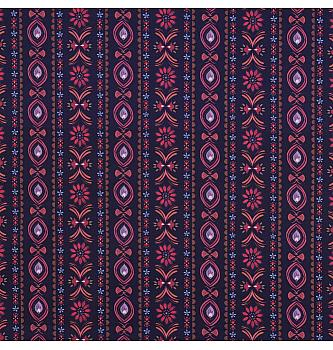Poplin Cvetlične vertikale | temnomodra | digitalni tisk | 100%CO