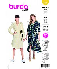 BURDA Kroj Obleka na preklop z obrobo 5819