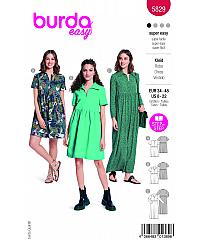 BURDA Kroj Obleka s preklanim vratnim izrezom 5829