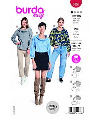 BURDA Kroj Pulover s padajočim puli ovratnikom 5858