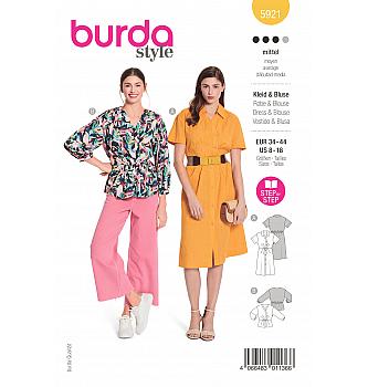 Kroj Obleka in bluza z asimetričnim detajlom