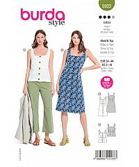 BURDA Kroj Top in obleka s prednjim zapenjanjem 5922