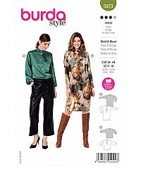 BURDA Kroj Obleka in bluza z unikatnim pentljastim ovratnikom 5973