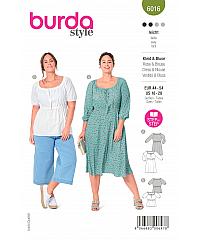 BURDA Kroj Obleka in bluza z nabranim izrezom 6016