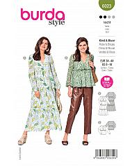 BURDA Kroj Obleka in bluza z nabori 6023