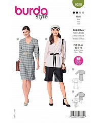 BURDA Kroj Obleka in bluza z elastiko v pasu 6030
