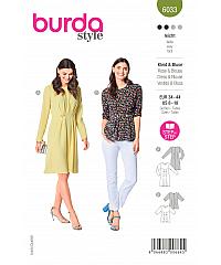 BURDA Kroj Obleka in bluza z detajlom gub 6033