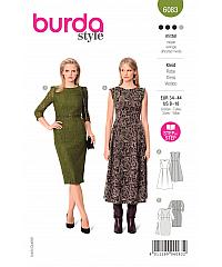 BURDA Kroj Elegantna obleka s princes šivi 6083