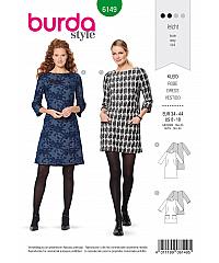 BURDA Kroj Elegantna obleka s tričetrt rokavi 6149