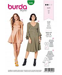 BURDA Kroj Obleka z diagonalno krojenim krilom 6205