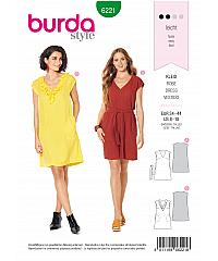 BURDA Kroj Kratka obleka z V izrezom 6221