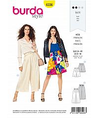 BURDA Kroj Hlačno krilo z gubami 6226
