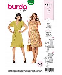BURDA Kroj Obleka na preklop z ramenskim naborom 6238