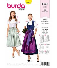 BURDA Kroj Tradicionalna ženska noša dirndl 6268