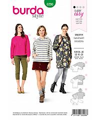 BURDA Kroj Udoben pulover s podaljšanimi rameni 6296
