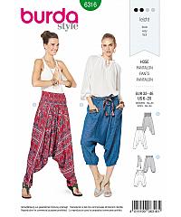 BURDA Kroj Harem hlače 6316