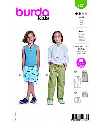 BURDA Kroj Deške hlače z vrvico v pasu 9224