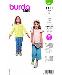 BURDA Kroj Otroška bluza z dolgimi ali kratkimi rokavi 9227