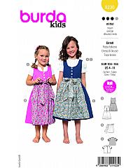 BURDA Kroj Dekliška tradicionalana noša - Dirndl 9230